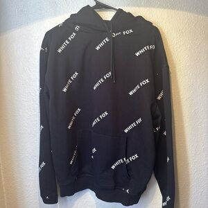 White Fox Black Logo Crewneck Hoodie